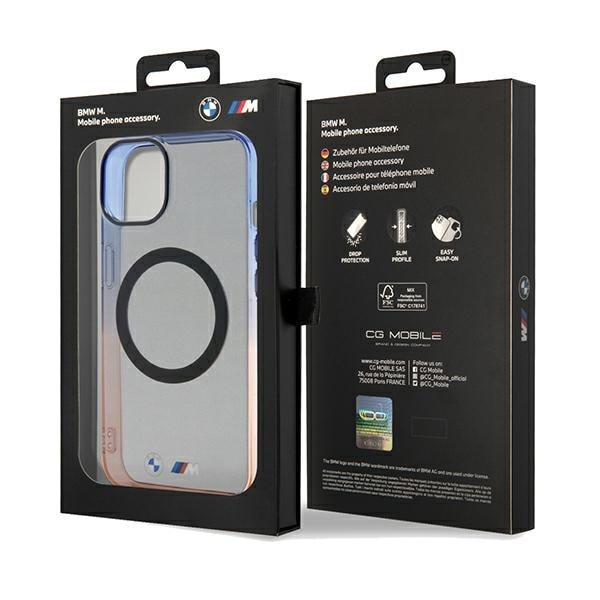 BMW Gradient støtfanger MagSafe-etui for iPhone 15 Plus / 14 Plus - Grå