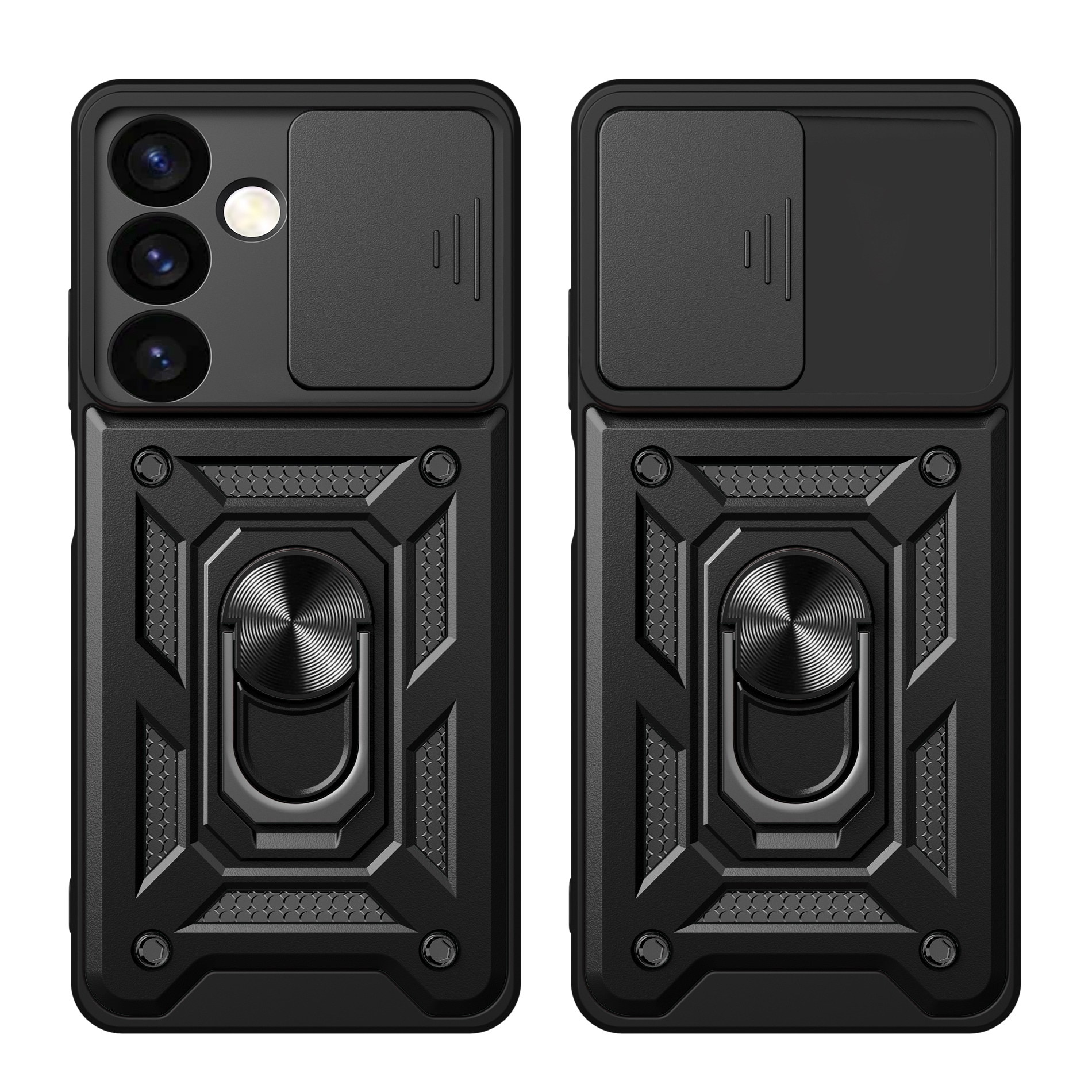 Hybrid Armor Camshield pansret etui for Samsung Galaxy S24+ med kameradeksel - svart