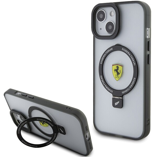 Ferrari Ring Stand 2023 Collection MagSafe-etui for iPhone 15 Plus / 14 Plus - Svart