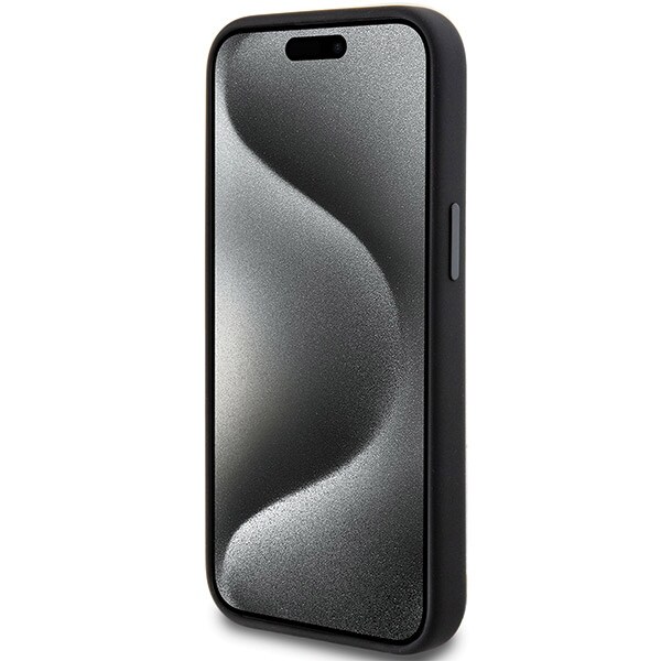AMG MagSafe-etui i silikon med stort rombe-mønster for iPhone 15 Plus / 14 Plus - Svart