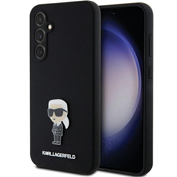 Karl Lagerfeld Silikon Ikonik Metal Pin-etui for Samsung Galaxy S23 FE - svart