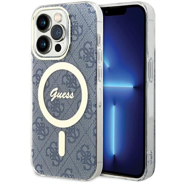 Guess IML 4G MagSafe-etui for iPhone 15 Pro - blå