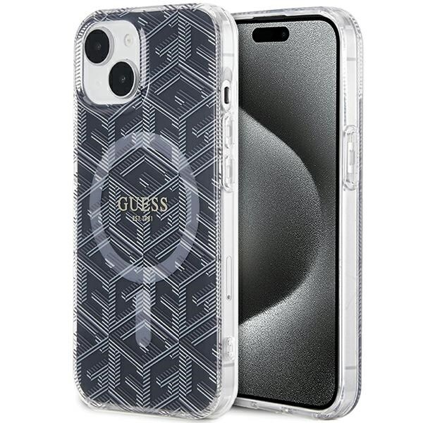 Guess IML GCube MagSafe-etui for iPhone 15 Plus / 14 Plus - svart