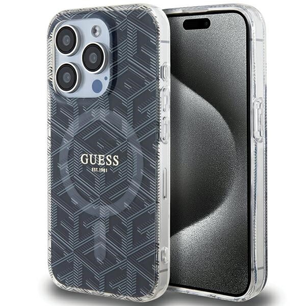 Guess IML GCube MagSafe-etui for iPhone 15 Pro Max - svart