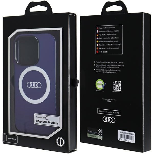 Audi IML Big Logo MagSafe-etui for iPhone 15 Pro - blå