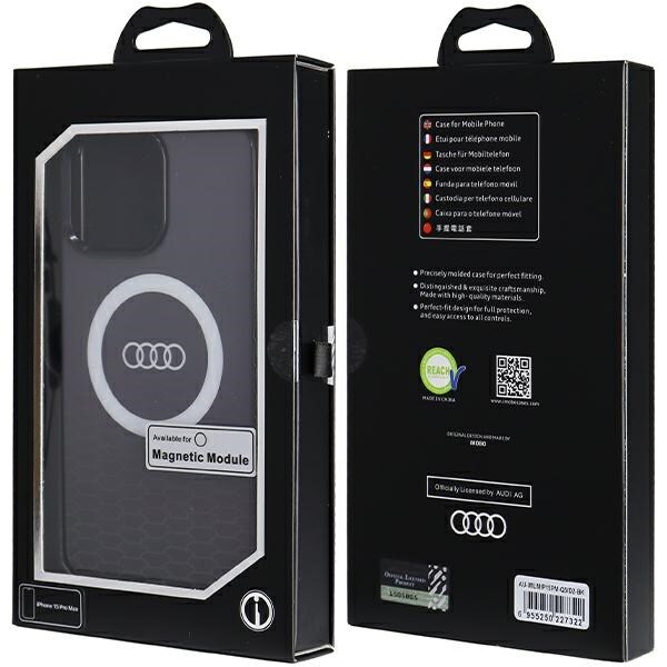 Audi IML Big Logo MagSafe-etui for iPhone 15 Pro Max - svart