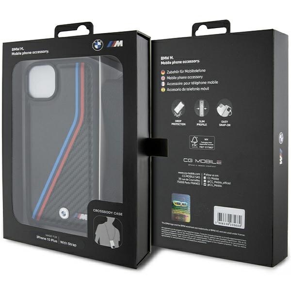 $ 0000074n M Edition Carbon Tricolor Lines & Strap-etui for $ 0000010n 15 Plus / 14 Plus - svart