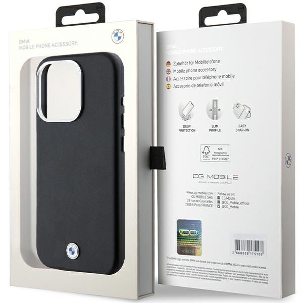 BMW Signature Wrapped Metal MagSafe-etui for iPhone 15 Pro - svart