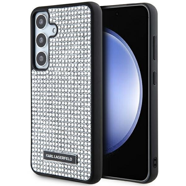 Karl Lagerfeld Rhinestone Metal Logo etui for Samsung Galaxy S24 - sølv