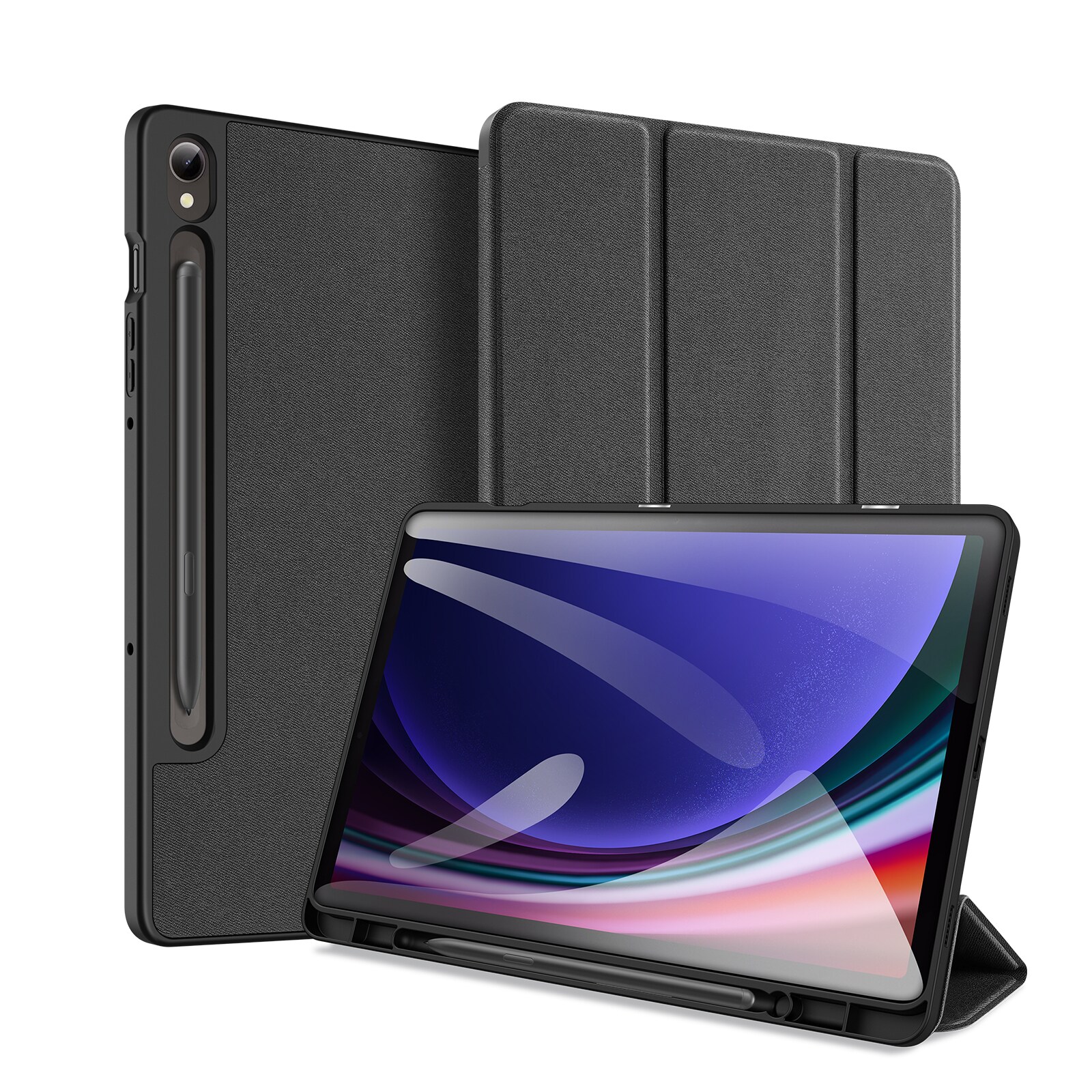 Dux Ducis Domo flip- og smart soveveske for Samsung Galaxy Tab S9 - svart