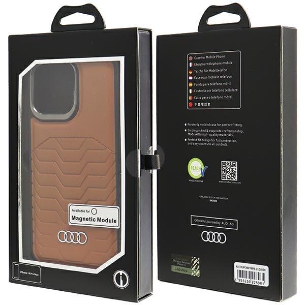 Audi syntetisk lærveske med MagSafe for iPhone 14 Pro Max - brun