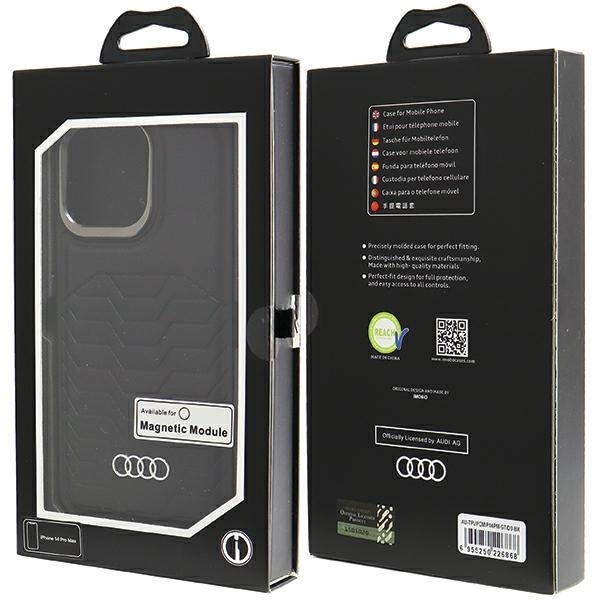 Audi syntetisk lærveske med MagSafe for iPhone 14 Pro Max - svart