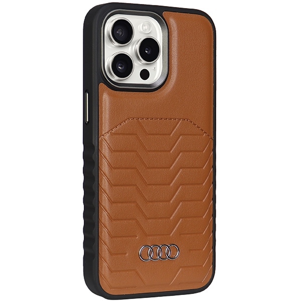 Audi syntetisk lærveske med MagSafe for iPhone 15 Pro - brun