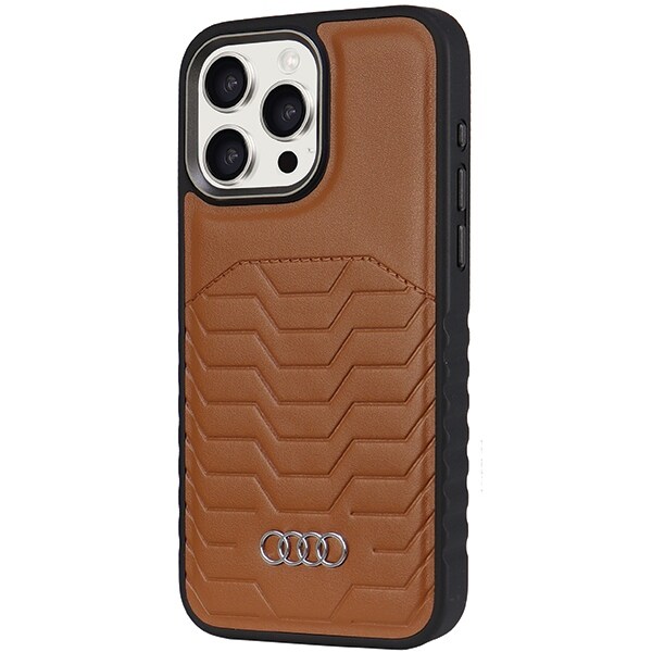 Audi syntetisk lærveske med MagSafe for iPhone 15 Pro Max - brun