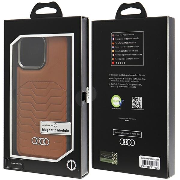 Audi syntetisk lærveske med MagSafe for iPhone 15 Pro Max - brun