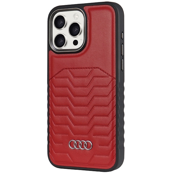 Audi syntetisk lærveske med MagSafe for iPhone 15 Pro Max - rød