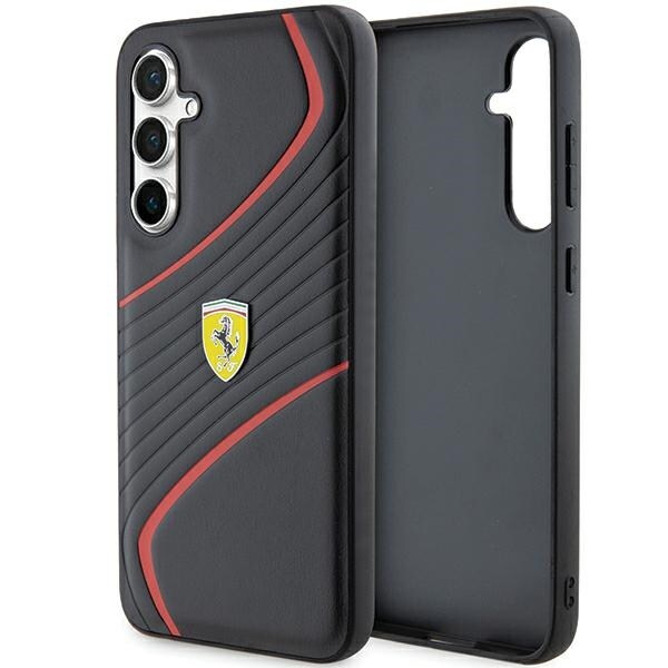 Ferrari Twist Metal Logo-deksel for Samsung Galaxy S23 FE - svart