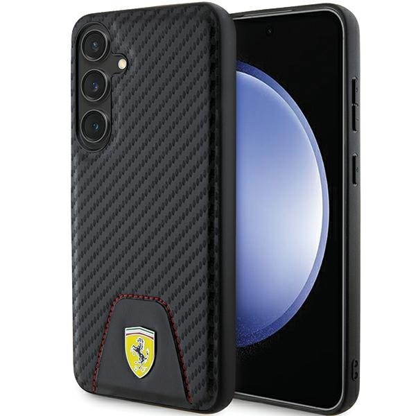 Ferrari Karbon sydd bunnveske for Samsung Galaxy S24+ - svart