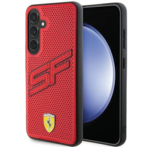 Ferrari Big SF perforert etui for Samsung Galaxy S24+ - rød