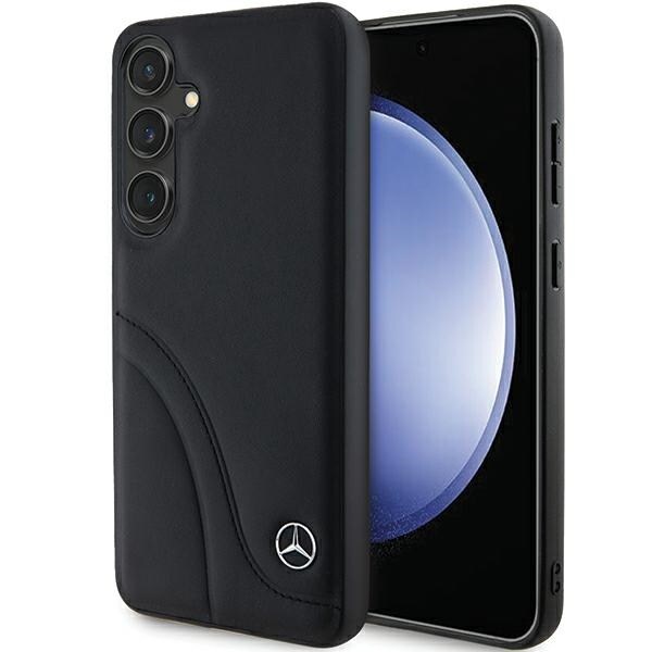 Mercedes Lær Curved Stitches-etui for Samsung Galaxy S24 - svart