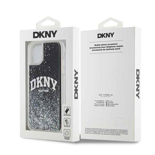 DKNY Liquid Glitter Big Logo-etui for iPhone 11 / Xr - svart