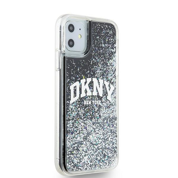 DKNY Liquid Glitter Big Logo-etui for iPhone 11 / Xr - svart