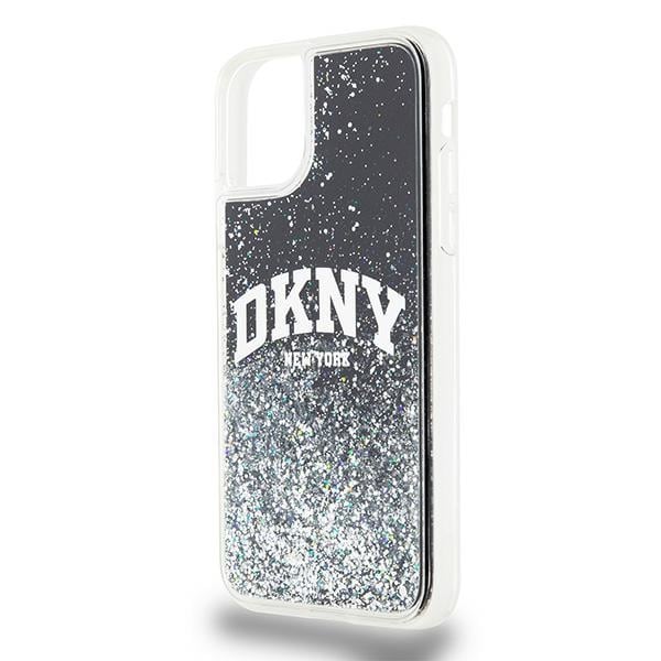 DKNY Liquid Glitter Big Logo-etui for iPhone 11 / Xr - svart