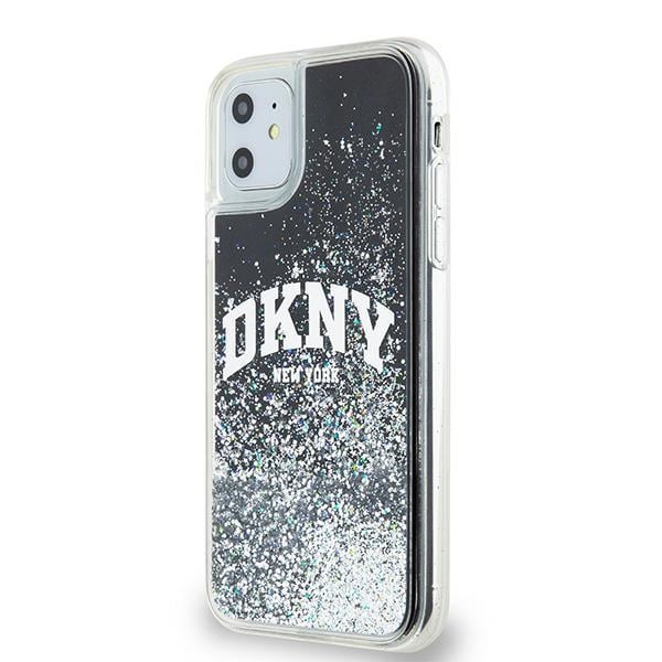 DKNY Liquid Glitter Big Logo-etui for iPhone 11 / Xr - svart