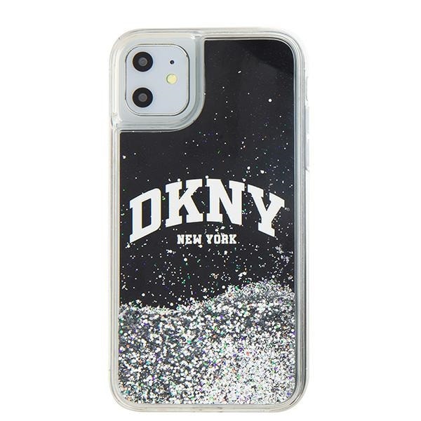 DKNY Liquid Glitter Big Logo-etui for iPhone 11 / Xr - svart