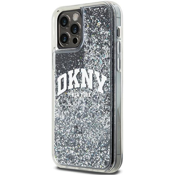 DKNY Liquid Glitter Big Logo iPhone 12 Pro/12-etui - svart