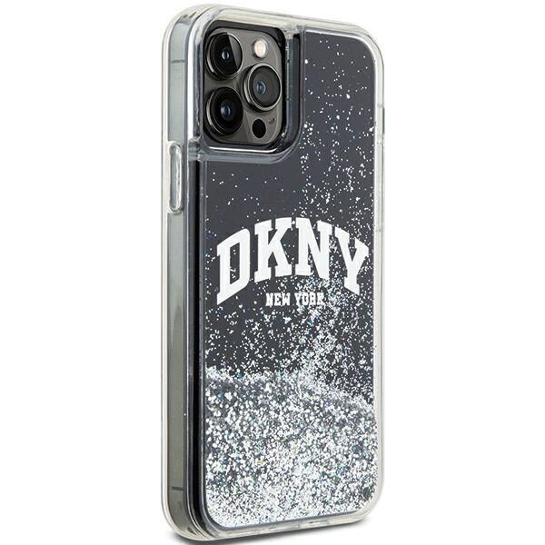 DKNY Liquid Glitter Big Logo iPhone 12 Pro/12-etui - svart