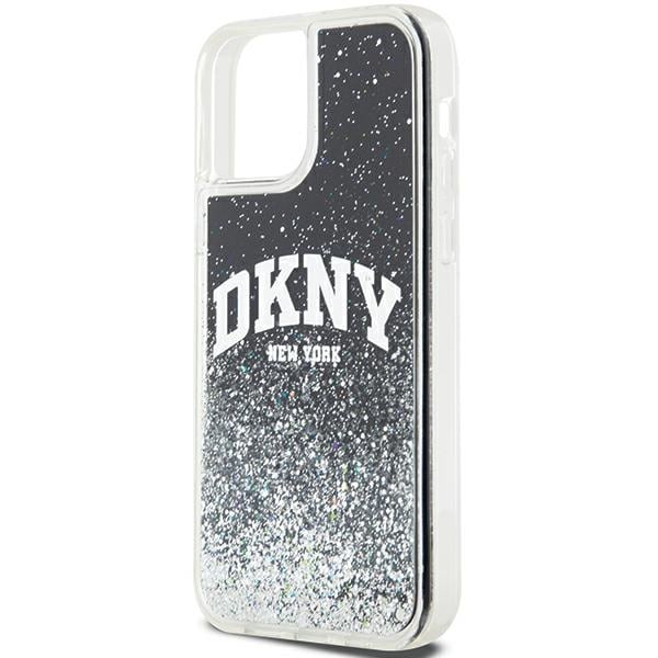 DKNY Liquid Glitter Big Logo iPhone 12 Pro/12-etui - svart