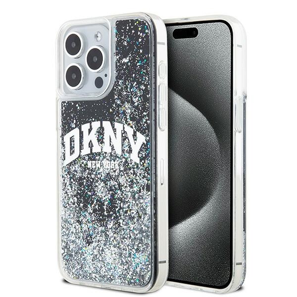 DKNY Liquid Glitter Big Logo iPhone 13 Pro Max-etui - svart