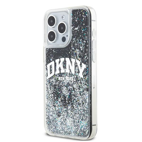 DKNY Liquid Glitter Big Logo iPhone 13 Pro Max-etui - svart