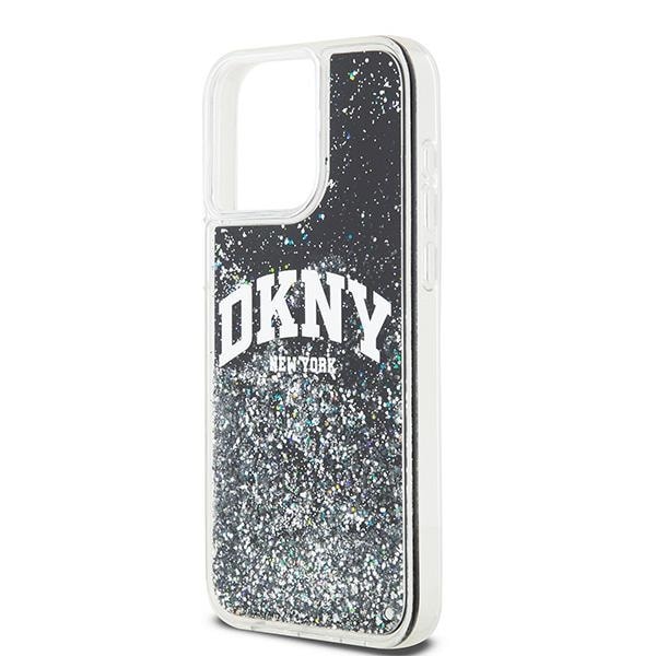 DKNY Liquid Glitter Big Logo iPhone 13 Pro Max-etui - svart