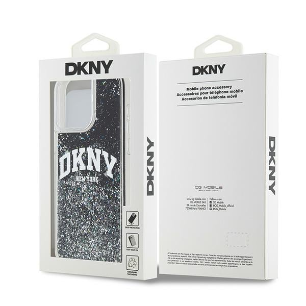 DKNY Liquid Glitter Big Logo iPhone 13 Pro Max-etui - svart