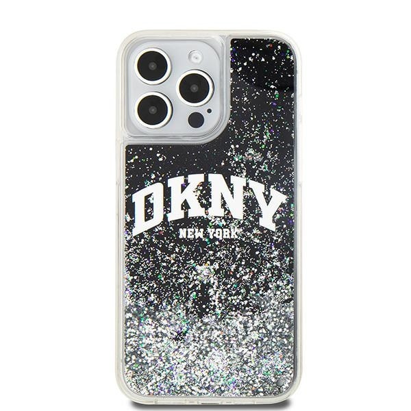 DKNY Liquid Glitter Big Logo iPhone 14 Pro Max-etui - svart