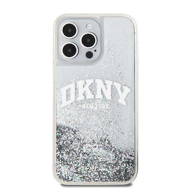 DKNY Liquid Glitter Big Logo-etui til iPhone 15 Pro - hvit