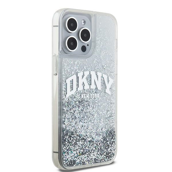 DKNY Liquid Glitter Big Logo-etui til iPhone 15 Pro - hvit