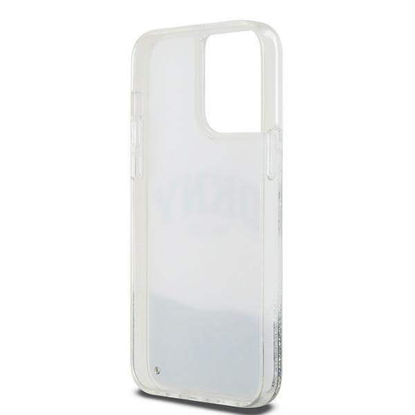 DKNY Liquid Glitter Big Logo-etui til iPhone 15 Pro - hvit