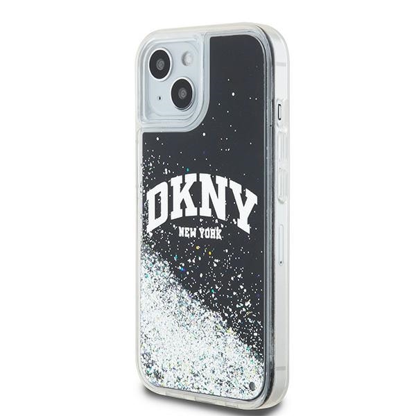 DKNY Liquid Glitter Big Logo iPhone 15 Plus / 14 Plus-etui - svart