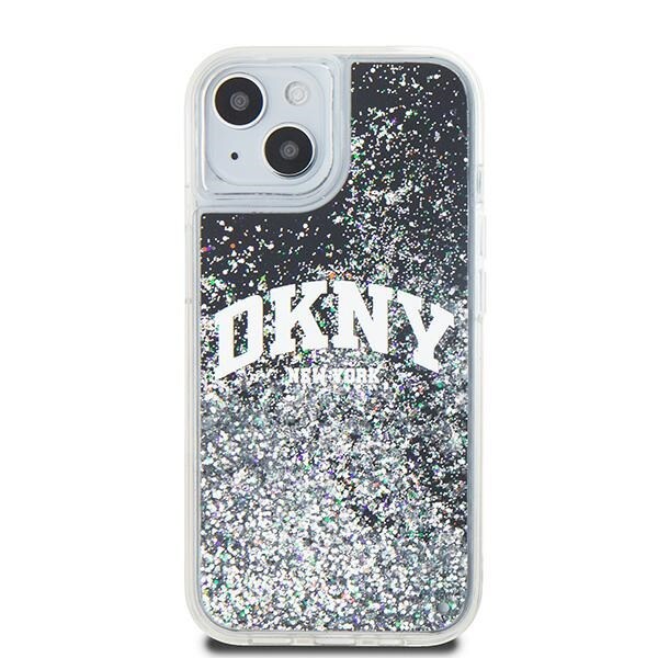 DKNY Liquid Glitter Big Logo iPhone 15 Plus / 14 Plus-etui - svart