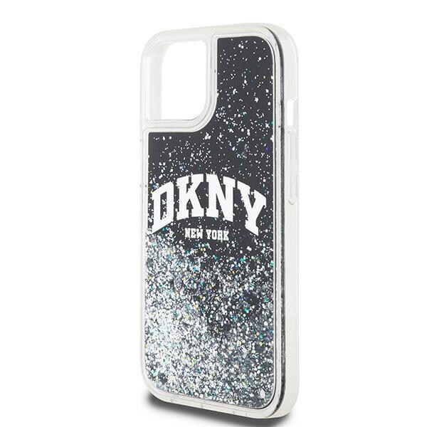 DKNY Liquid Glitter Big Logo iPhone 15 Plus / 14 Plus-etui - svart