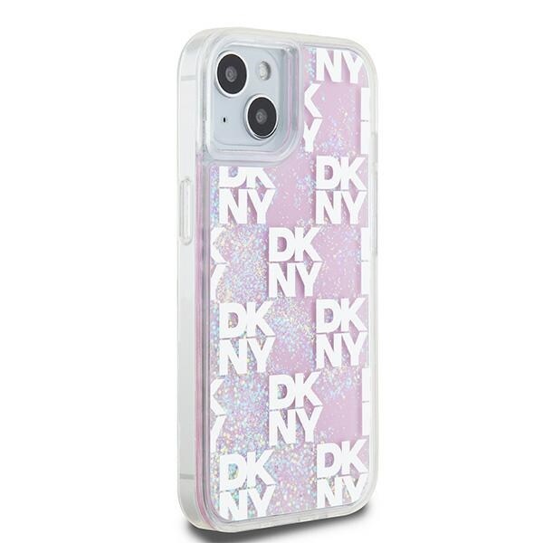 DKNY Liquid Glitter Multilogo-etui for iPhone 15 / 14 / 13 - rosa