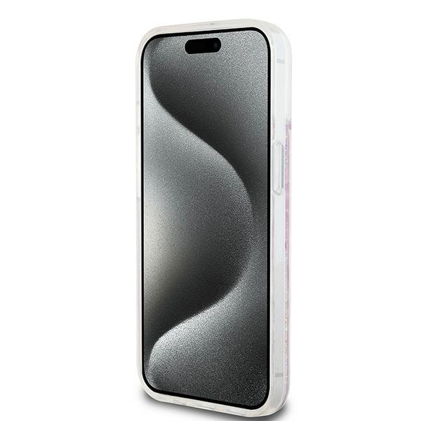 DKNY Liquid Glitter Multilogo-etui for iPhone 15 / 14 / 13 - rosa