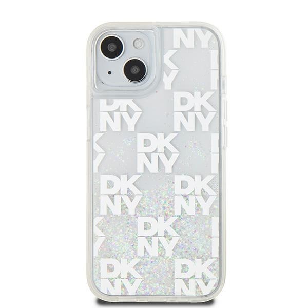 DKNY Liquid Glitter Multilogo-etui for iPhone 15 / 14 / 13 - hvit