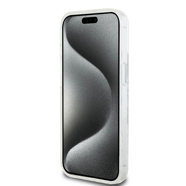 DKNY Liquid Glitter Multilogo-etui for iPhone 15 / 14 / 13 - hvit