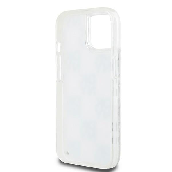DKNY Liquid Glitter Multilogo-etui for iPhone 15 / 14 / 13 - hvit