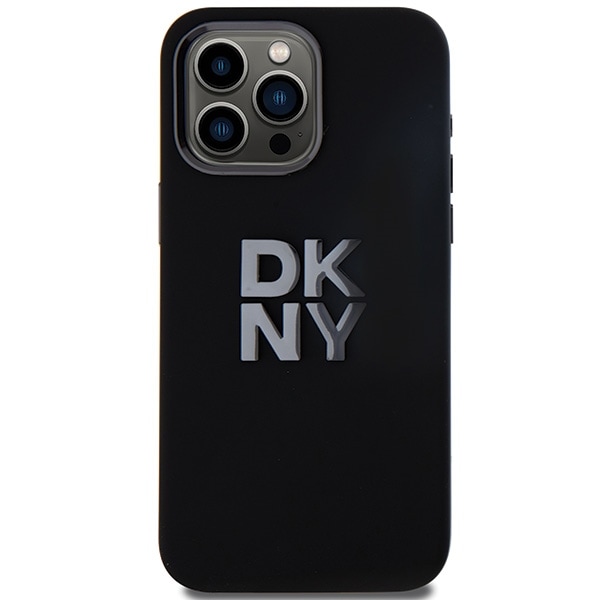 DKNY Liquid Silicone metallogo iPhone 15 Pro Max-etui - svart