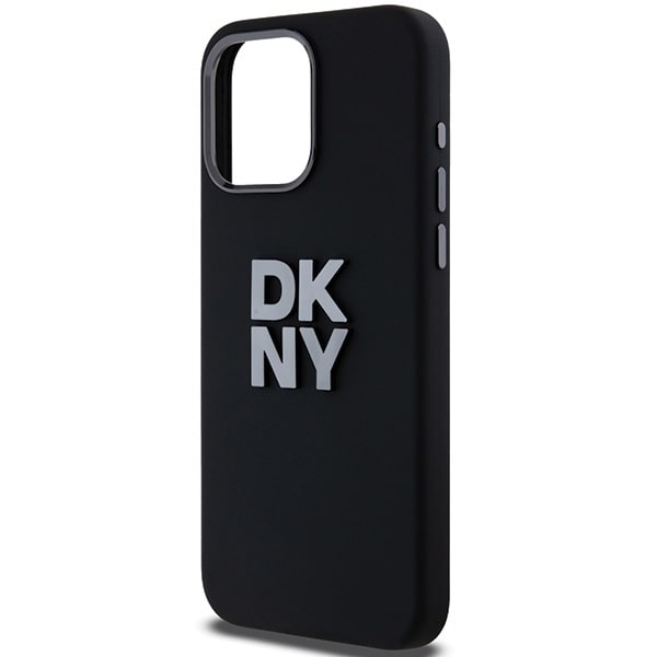 DKNY Liquid Silicone metallogo iPhone 15 Pro Max-etui - svart